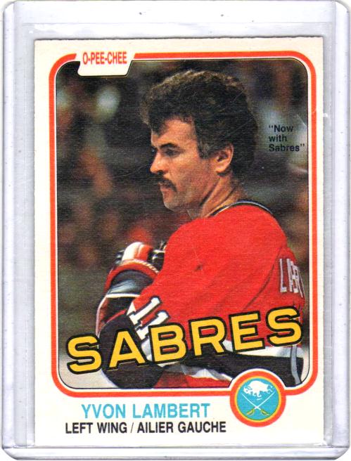 1981 O-Pee-Chee  Yvon Lambert  Card #185 - Buffalo Sabres